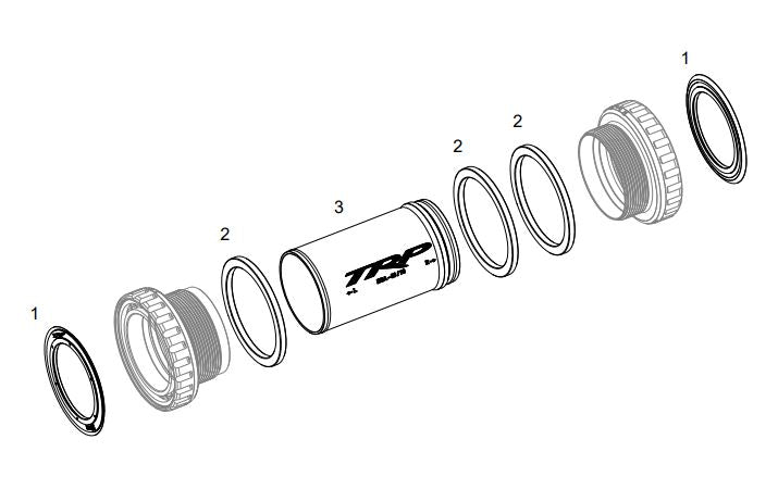 TRP M8000 bottom bracket for mountain bike and road bike frame compatibility - precision bearing system"