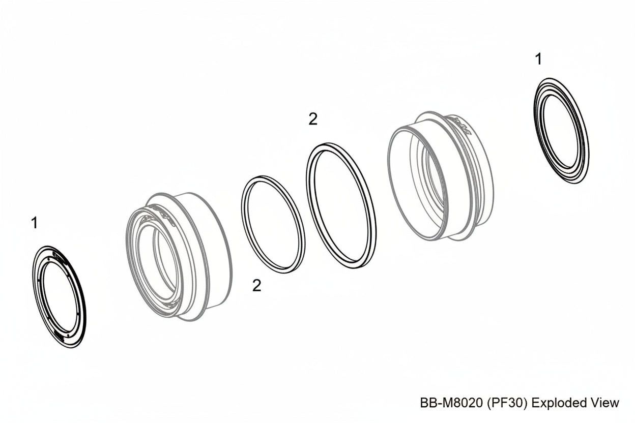 TRP M8020 press-fit bottom bracket for modern bike frames - smooth bearing performance"