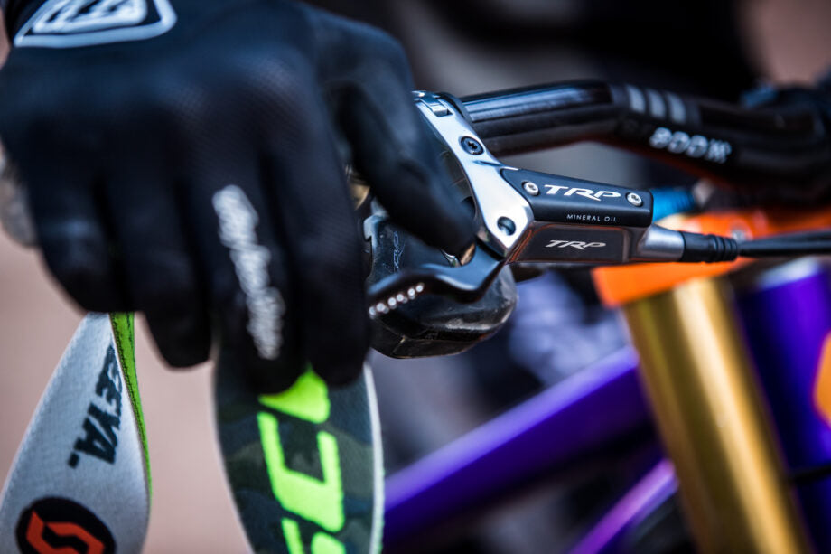 TRP brake systems in professional freeride mountain biking at Red Bull Rampage - extreme performance for riders"