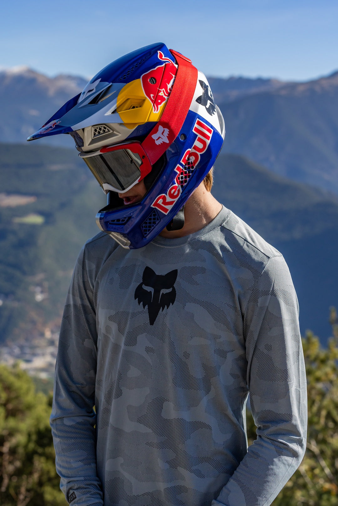 Portraits of Asa Vermette TRP team with Red Bull helmet