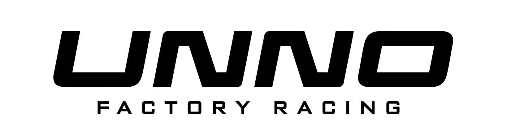 UNNO Factory Racing logo in black on a white background