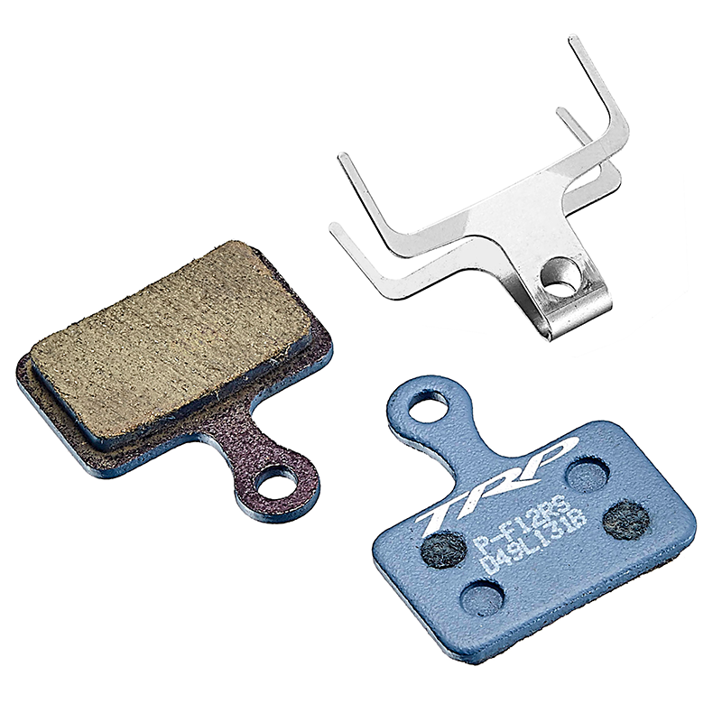 TRP flat mount 2-piston resin brake pads for road bike quiet braking performance
